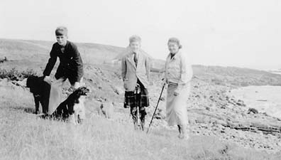 Colin and brother Ian Turnbull with mother, Scotland, 1933